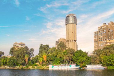 Mısır, Kahire 'nin merkezindeki güzel Nil seti manzarası