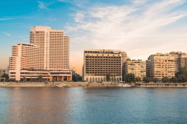 Mısır, Kahire 'nin merkezindeki güzel Nil seti manzarası
