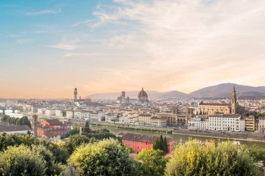 Santa Maria del Fiore ve Giotto's Belltower Floransa, İtalya güzel görünümü