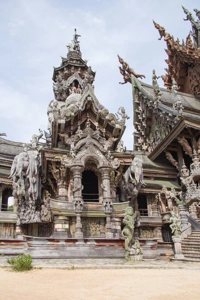 Beautiful View Buddhist Sculpture Temple Truth Pattaya Thailand — Stock Photo, Image