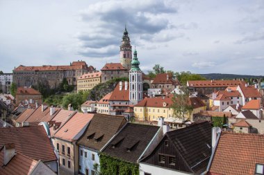 Güzel manzara, tarihi merkezi, Cesky Krumlov, Çek Cumhuriyeti