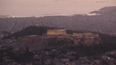 Atina ve Yunanistan 'daki Akropolis' in güzel manzarası