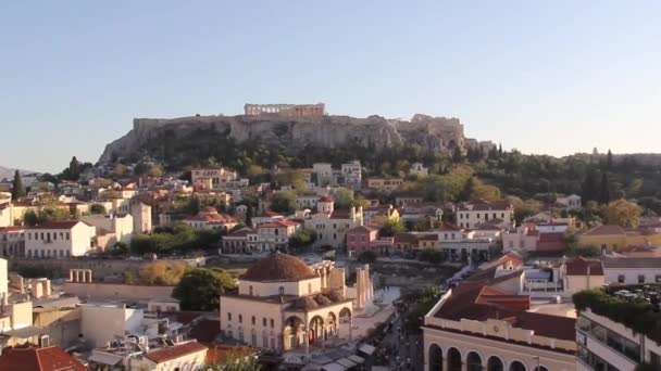 Bella Vista Sull Acropoli Monastiraki Atene Grecia — Video Stock