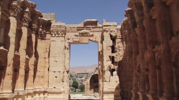 Beautiful View Temple Bacchus Ancient City Baalbek Lebanon — Vídeos de Stock