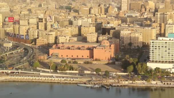 Prachtig Uitzicht Het Centrum Van Cairo Zamalek Eiland Vanaf Cairo — Stockvideo
