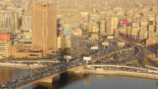 Belle Vue Sur Centre Caire Île Zamalek Depuis Tour Caire — Video
