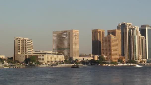 Prachtig Uitzicht Nijldijk Caïro Egypte — Stockvideo