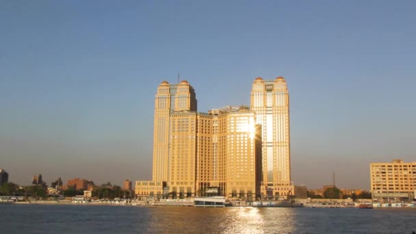 Krásný Výhled Nábřeží Nilu Káhiře Egypt — Stock video