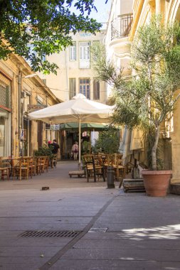 Tarihi binaları ve kafeler, Lefkoşa, Kıbrıs'ın merkezinde güzel görünüm