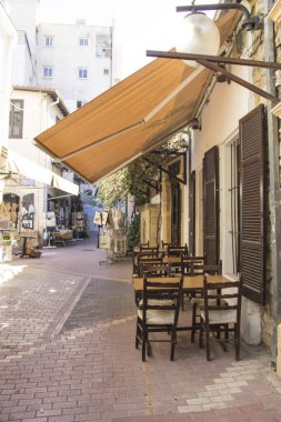 Tarihi binaları ve kafeler, Lefkoşa, Kıbrıs'ın merkezinde güzel görünüm