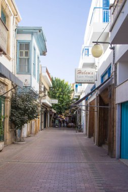 Tarihi binaları ve kafeler, Lefkoşa, Kıbrıs'ın merkezinde güzel görünüm