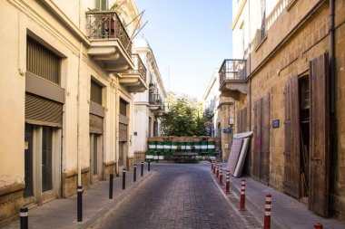 Tarihi binaları ve kafeler, Lefkoşa, Kıbrıs'ın merkezinde güzel görünüm