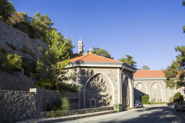 Sedir Vadisi doğa rezerv Kıbrıs'ta Trooditissa manastırda güzel görünümü