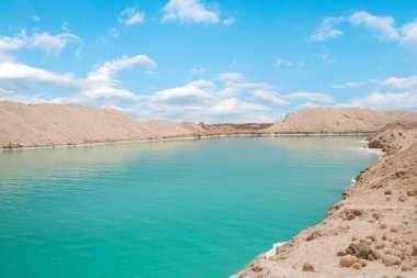 Siwa Oasis, Mısır 'daki Salt Plains ve Lakes' in güzel manzarası