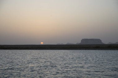 Siwa Oasis, Mısır 'daki Fatnas Adası' nın güzel manzarası