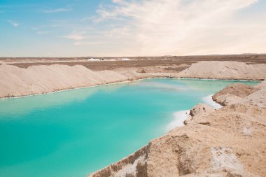 Siwa Oasis, Mısır 'daki Salt Plains ve Lakes' in güzel manzarası