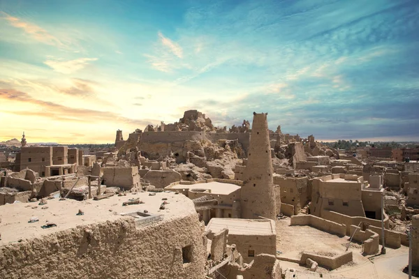 エジプト シワのシワオアシスの旧市街の美しい景色 ストック画像