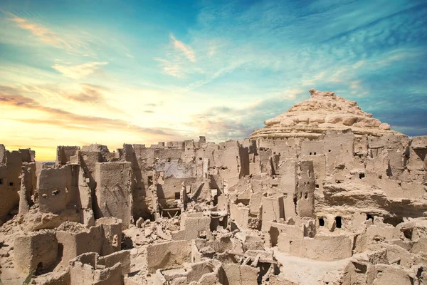 Pemandangan Indah Dari Kota Kuno Oasis Siwa Siwa Mesir Stok Foto