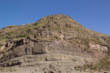 Dağ flamalar ve terasların yemen güzel görünüm