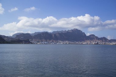 Aden, Yemen şehrin kıyı bölümünün görünümünü