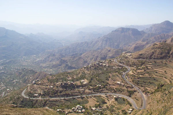 stock image Nice view of the mountain streamers and terraces in Yemen