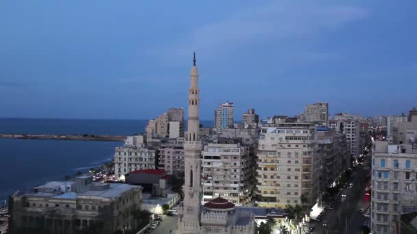Bela Vista Mesquita Qaaed Ibrahim Basha Alexandria Egito — Vídeo de Stock