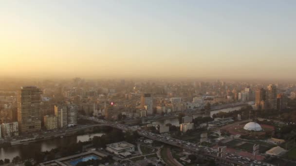 Vacker Utsikt Över Centrala Kairo Från Kairo Tower Kairo Egypten — Stockvideo