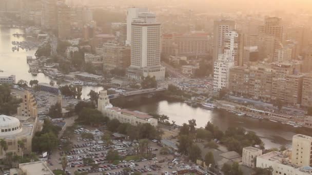 카이로 타워에서 이집트 카이로 중심가의 아름다운 — 비디오