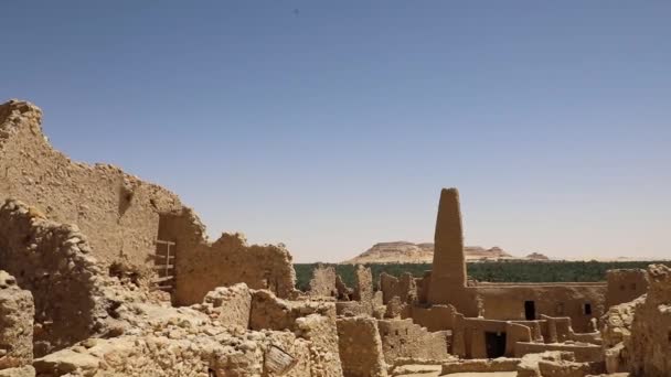 Vacker Utsikt Över Moskén Aghurmi Nära Orakeltemplet Siwa Oasis Egypten — Stockvideo