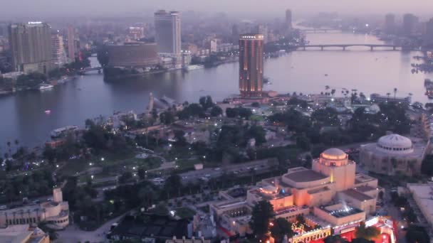 Vacker Utsikt Över Centrum Kairo Från Kairo Tower Kairo Egypten — Stockvideo