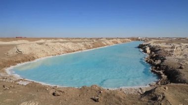 Siwa Oasis, Mısır 'daki Salt Plains ve Lakes' in güzel manzarası