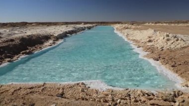 Siwa Oasis, Mısır 'daki Salt Plains ve Lakes' in güzel manzarası
