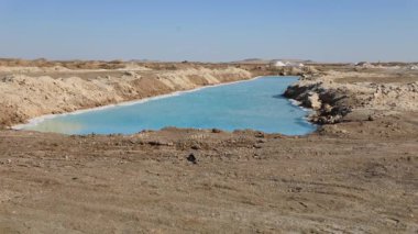 Siwa Oasis, Mısır 'daki Salt Plains ve Lakes' in güzel manzarası