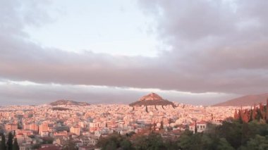 Yunanistan 'ın Atina kentindeki Lycabettus Tepesi' nin güzel manzarası