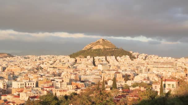Beautiful View Lycabettus Hill Athens Greece — Stock Video