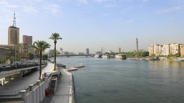 Mısır Kahire Deki Nil Seti Manzarası Çok Güzel — Stok video