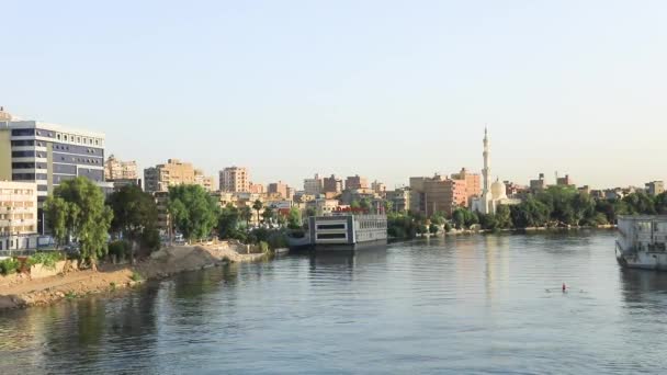 Bella Vista Del Terrapieno Del Nilo Cairo Egitto — Video Stock