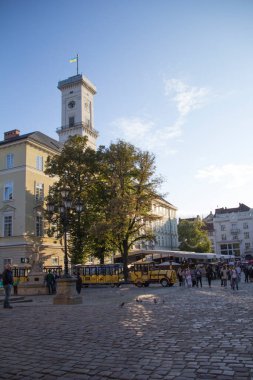 Ukrayna, Lviv caddesinin güzel manzarası
