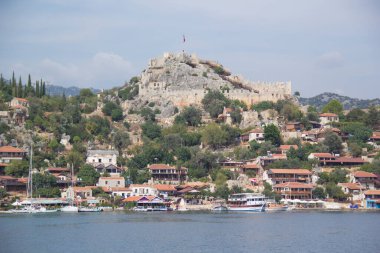 Türkiye 'nin Kale tatil beldesinin güzel kıyı manzarası