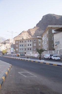 Aden, Yemen 'in tipik mimarisinin güzel manzarası
