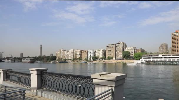 Krásný Výhled Budovy Nábřeží Káhiře Egypt — Stock video