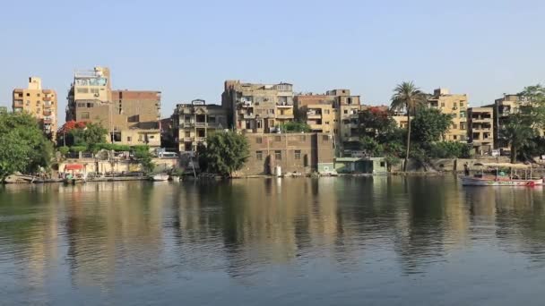 カイロ エジプトのウォーターフロントの建物の美しい景色 — ストック動画