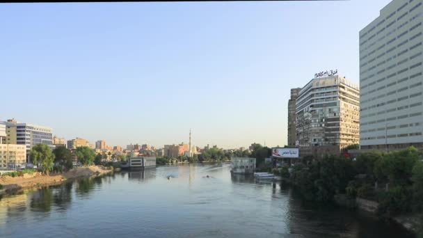 Hermosa Vista Los Edificios Paseo Marítimo Cairo Egipto — Vídeo de stock