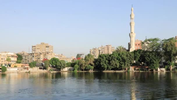 Prachtig Uitzicht Gebouwen Aan Waterkant Caïro Egypte — Stockvideo