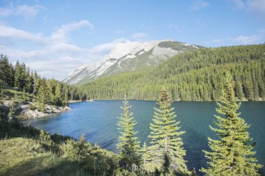 Beautiful view of Two Jack Lake in Banff National Park in Alberta, Canada