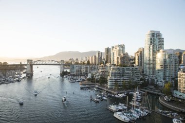 Vancouver, Kanada 'daki Vancouver Körfezi' nin güzel manzarası