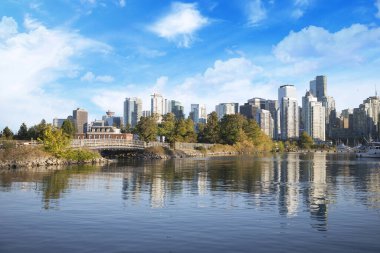 Vancouver, Kanada 'daki Vancouver Körfezi' nin güzel manzarası