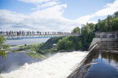 Kanada 'daki Montmorency Şelalesinin güzel manzarası