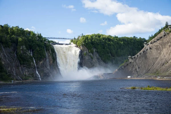 Piękny Widok Wodospad Montmorency Kanadzie — Zdjęcie stockowe