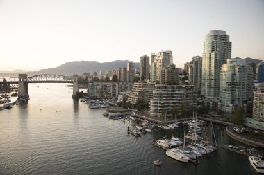Vancouver, Kanada 'daki Vancouver Körfezi' nin güzel manzarası